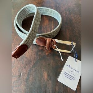 NWT never worn Peter Millar gray leather belt Size 36
